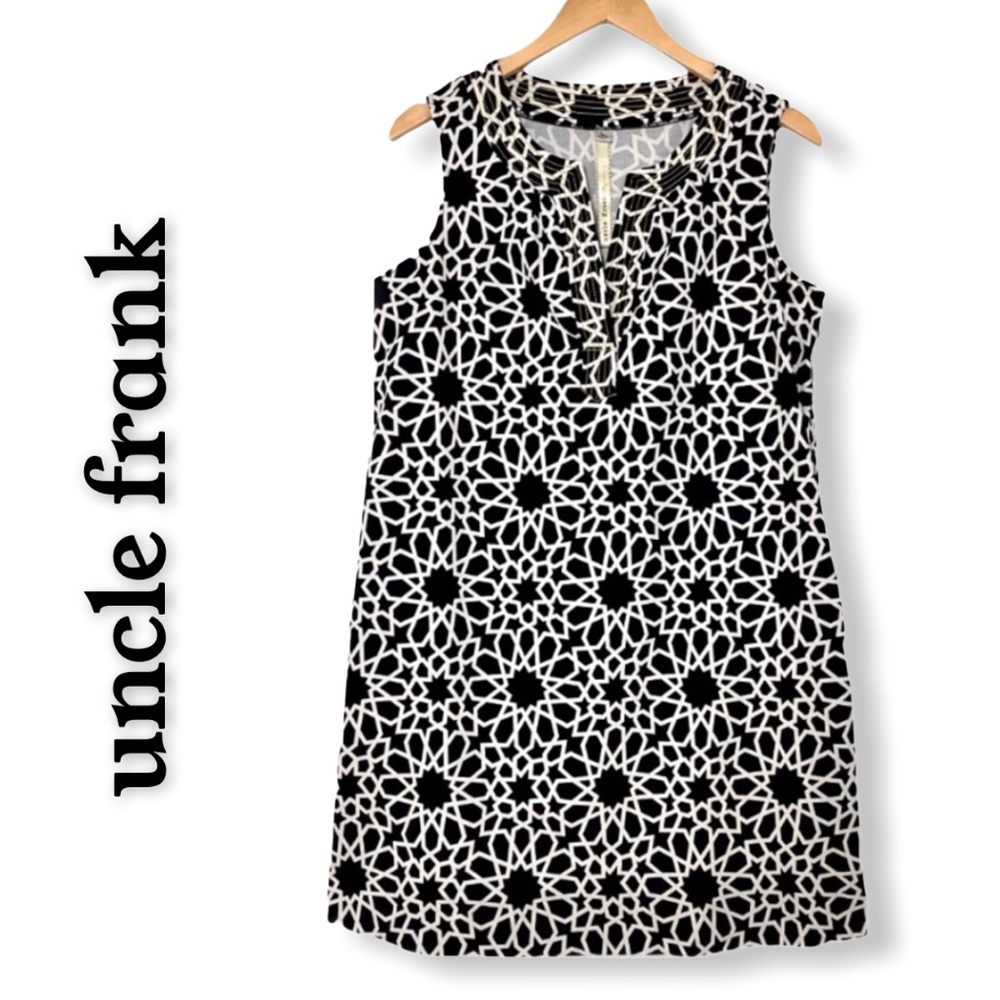 Uncle Frank Black Sleeveless Shift Dress Sz Lg